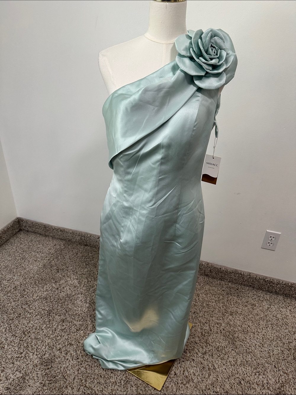 👒 NWT Missacc Satin One Shoulder Formal Dress
